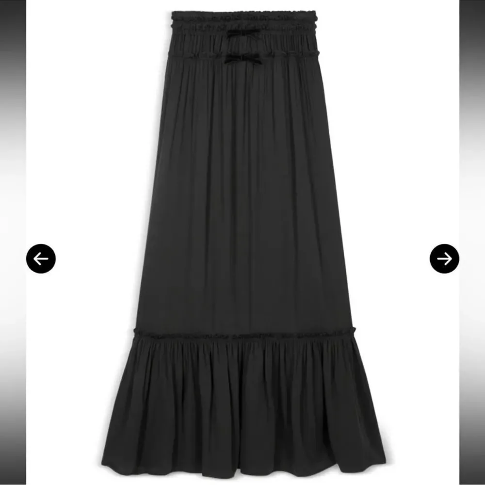 $215 The Kooples Shirred Maxi Skirt Bow Detail NWT - Picture 6 of 11